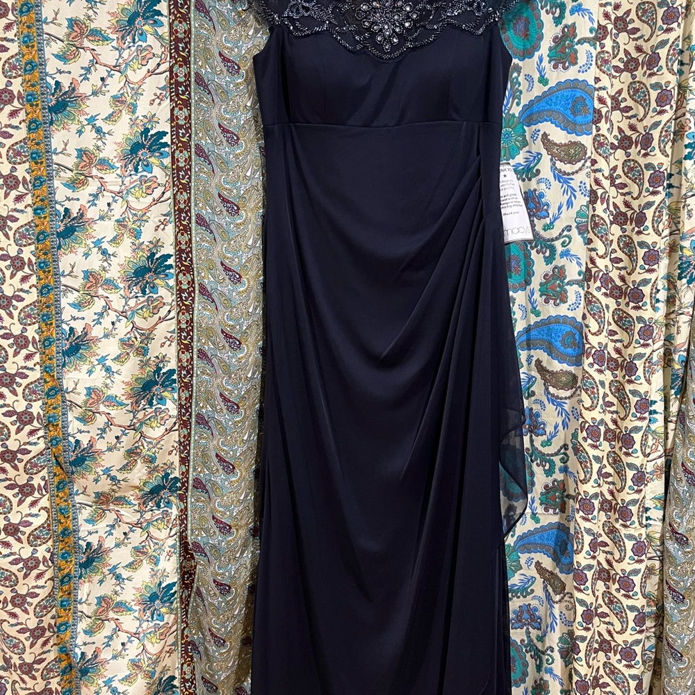 Blue Lace Evening Dress With Tags
